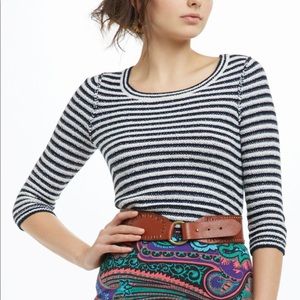 Anthro | HWR Monogram Stacked Latitudes Sweater S